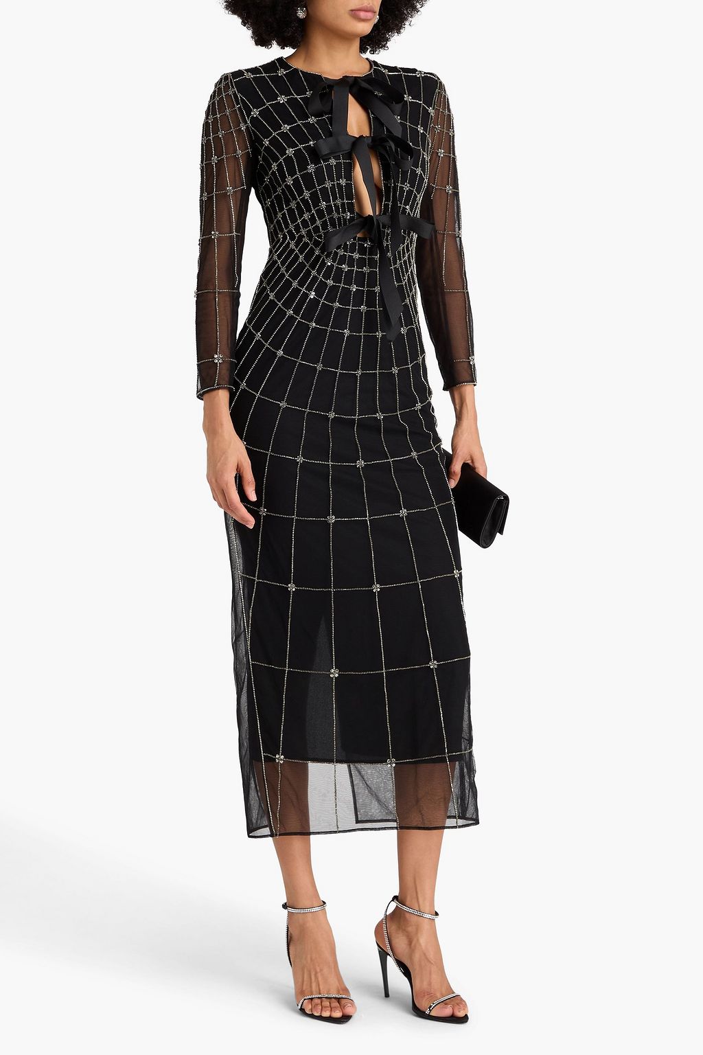 HUISHAN ZHANG فستان طويل من التول مزركش وبفتحات