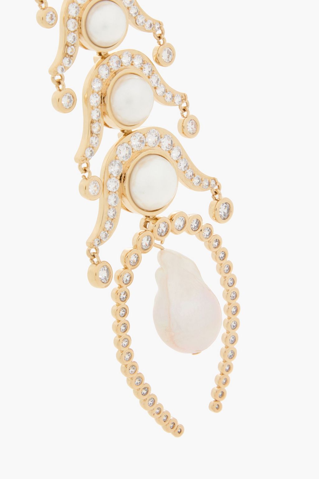 ZIMMERMANN Gold-tone pearl and crystal earrings