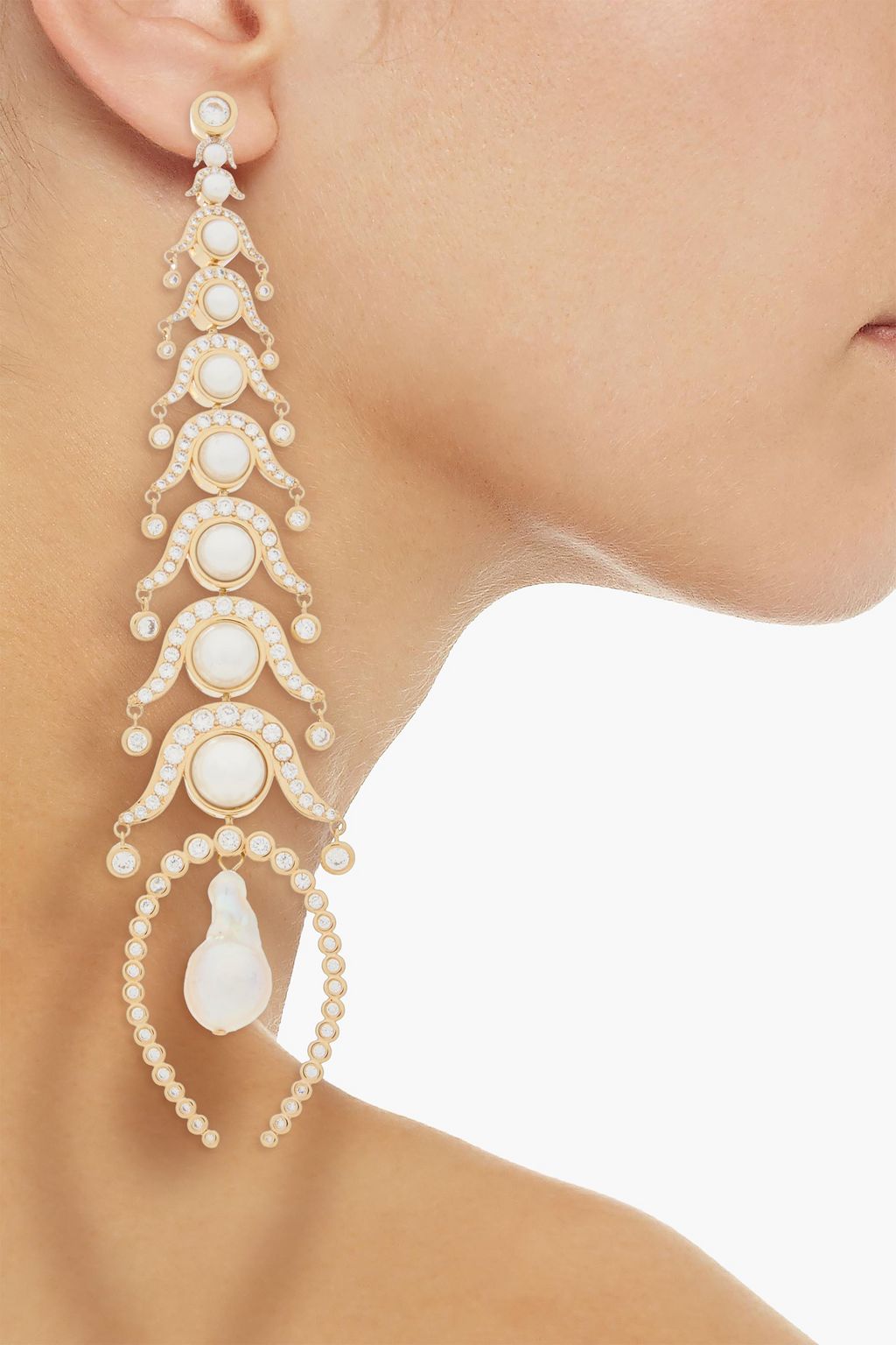 ZIMMERMANN Gold-tone pearl and crystal earrings