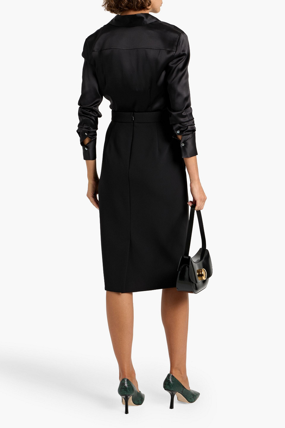Max Mara Lubiana Crepe Pencil Skirt In Black