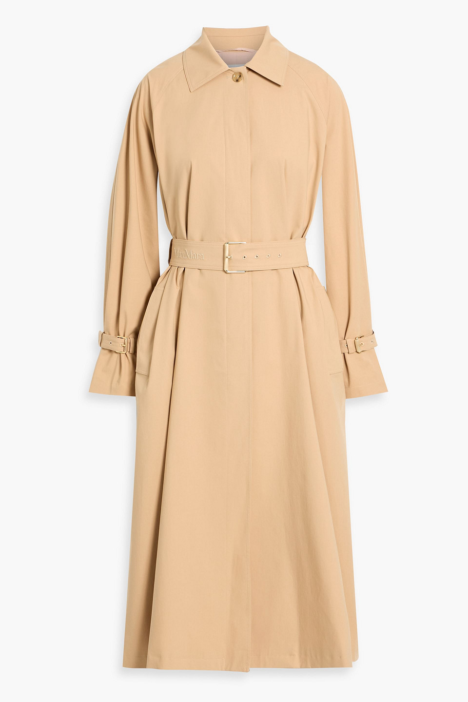 Max Mara Memo Cotton-blend Gabardine Trench Coat In Neutral