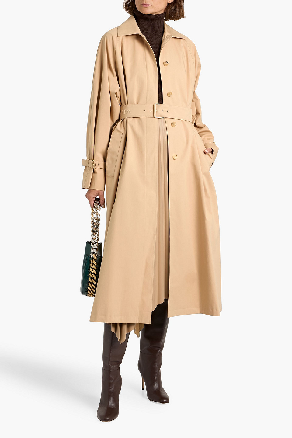 Max Mara Memo Cotton-blend Gabardine Trench Coat In Neutral