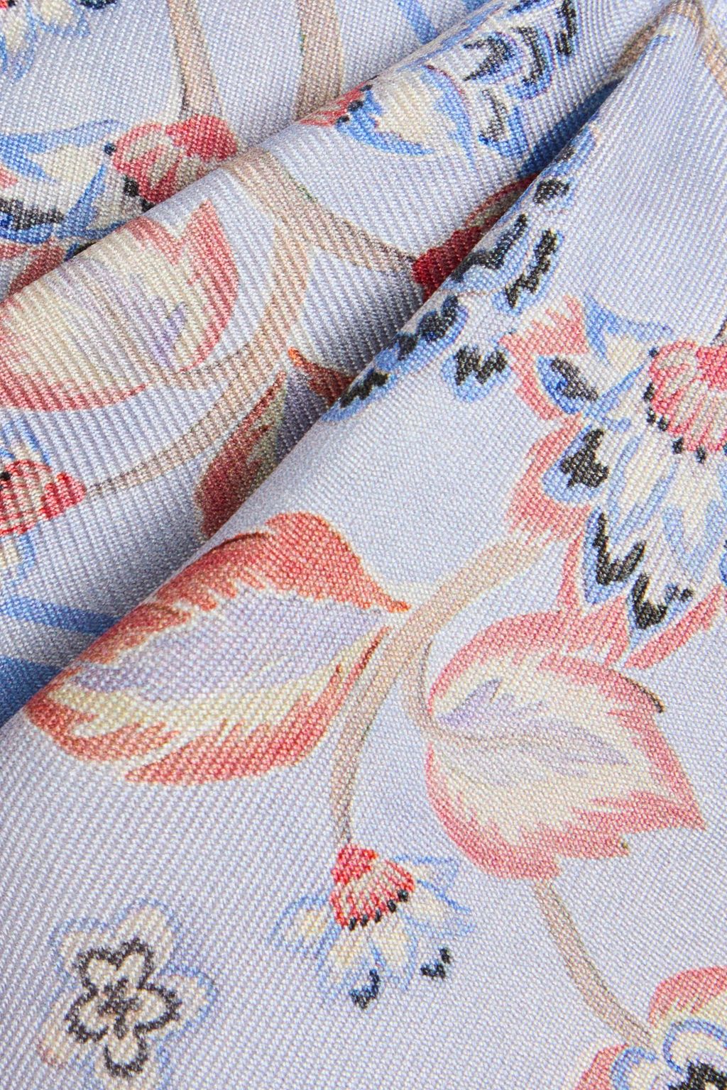 ZIMMERMANN Floral-print silk-twill scarf