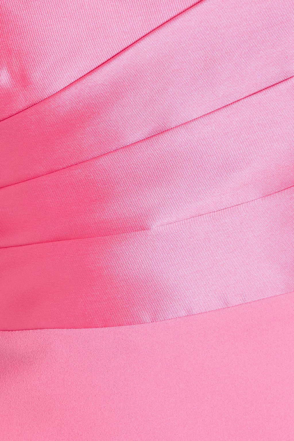 SOLACE LONDON Sian off-the-shoulder pleated crepe and faille gown