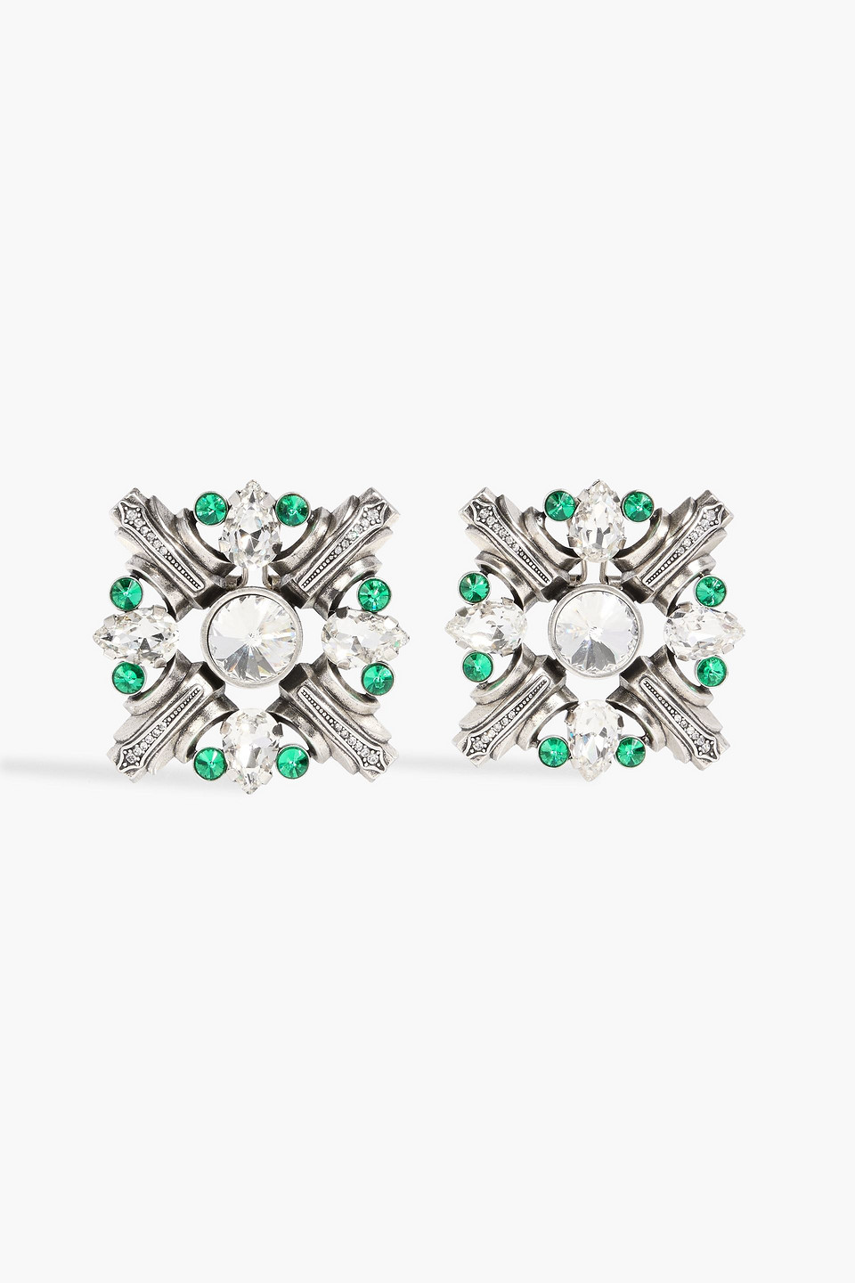 Area Silver-tone Crystal Earrings