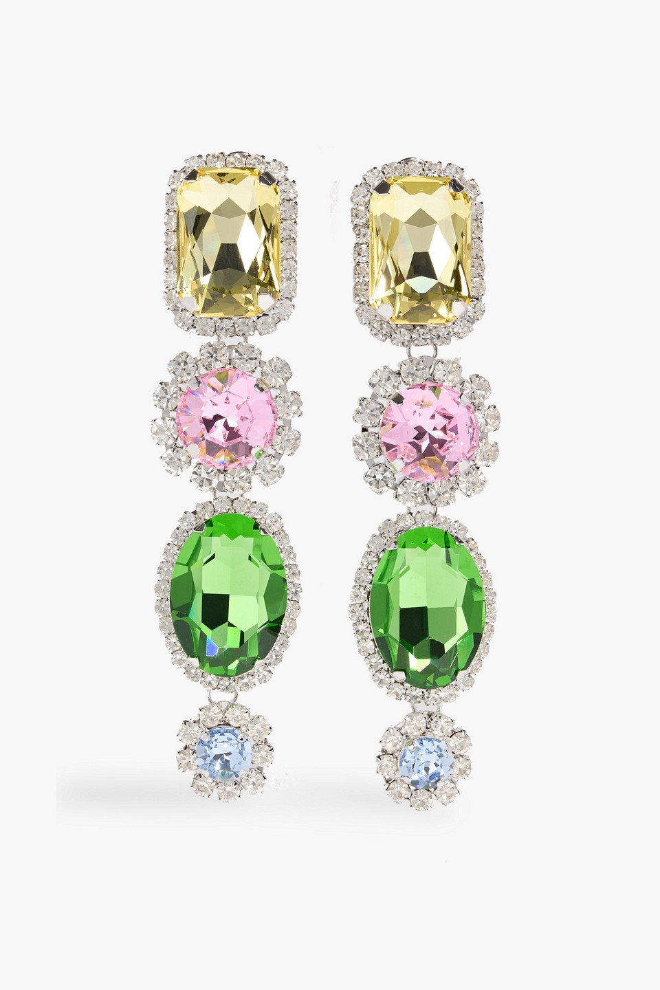 Area Silver-tone Crystal Earrings