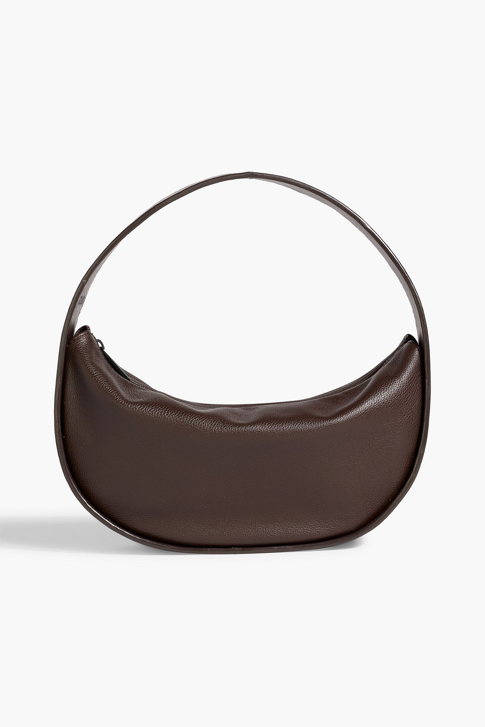 St Agni Petite Arc Pebbled-leather Tote In Red