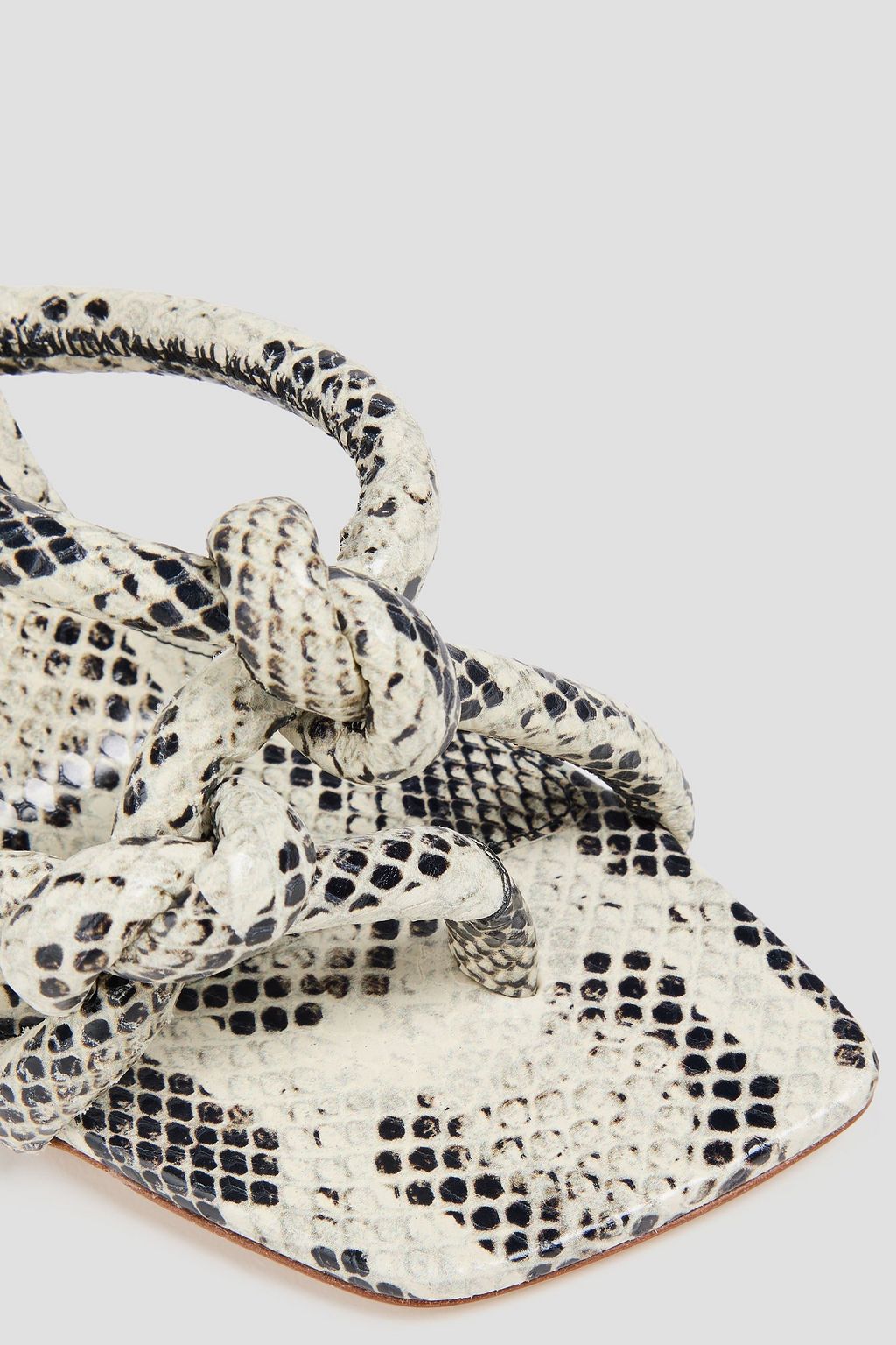 BOTTEGA VENETA Jimbo knotted snake-effect leather sandals