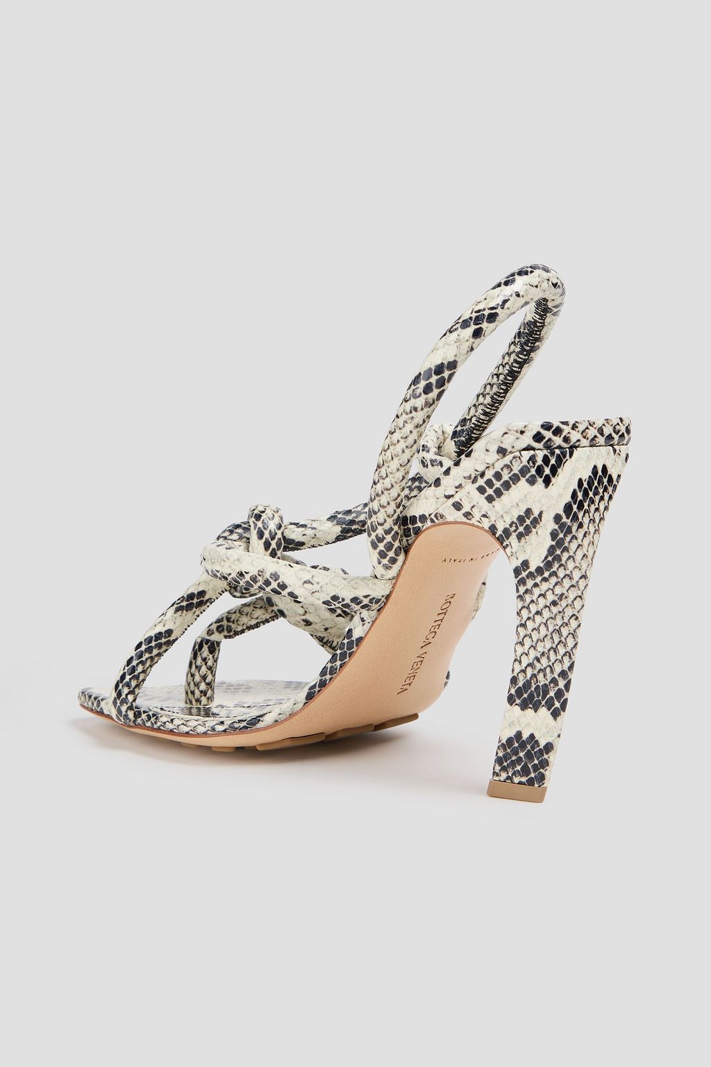 BOTTEGA VENETA Jimbo knotted snake-effect leather sandals