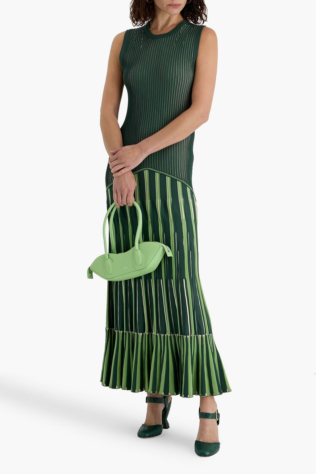 SIMKHAI Zhane striped ribbed-knit maxi dress