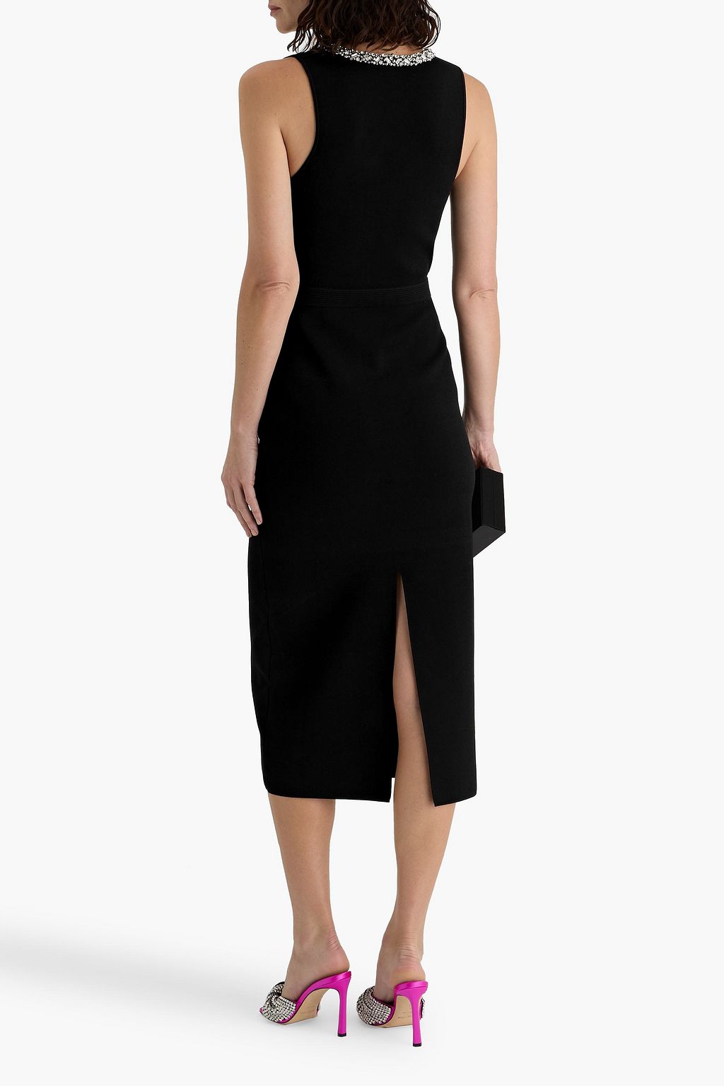 SIMKHAI Khari crystal-embellished stretch-knit midi dress