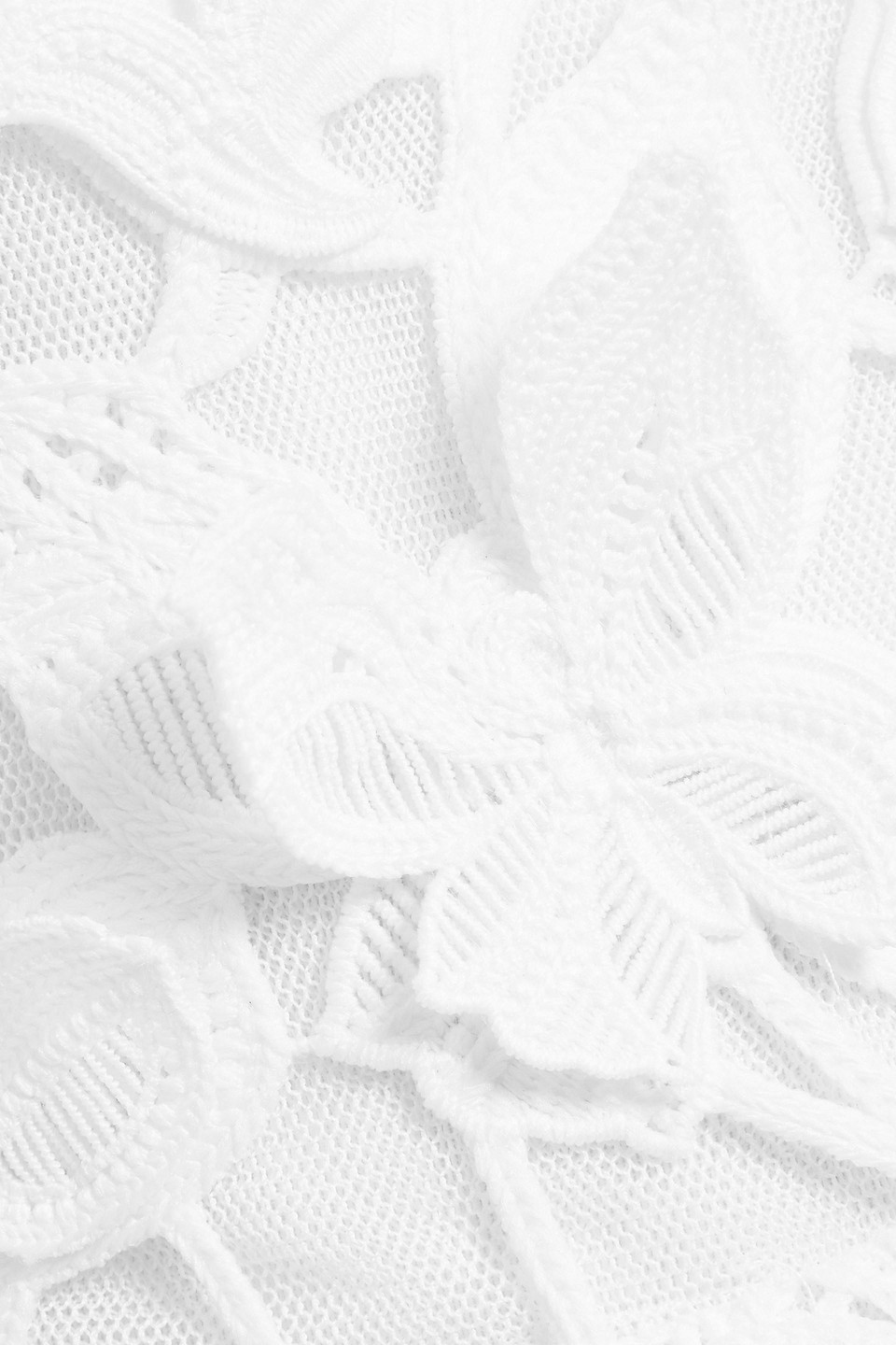 Simkhai Darla Appliquéd Guipure Lace Mini Dress In White