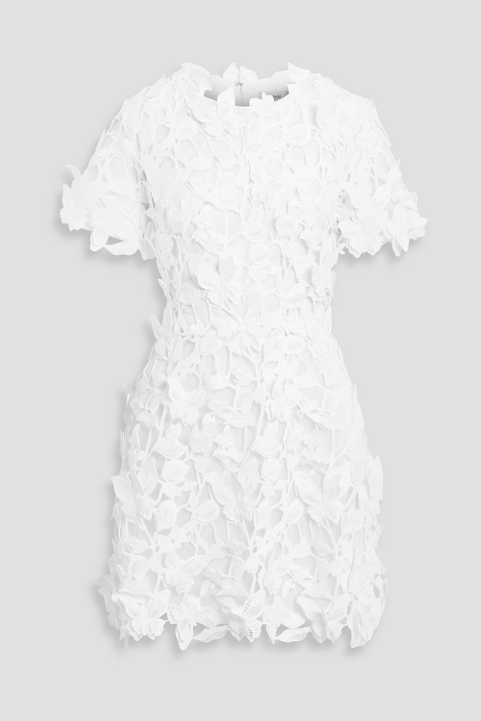 Simkhai Darla Appliquéd Guipure Lace Mini Dress In White