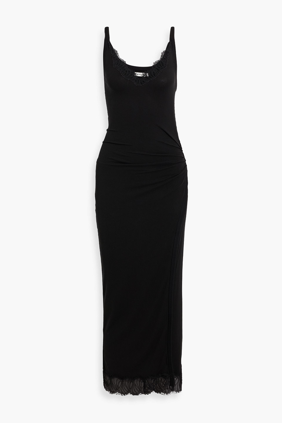 Simkhai Yulia Lace-trimmed Stretch-tencel™ Jersey Maxi Dress In Black
