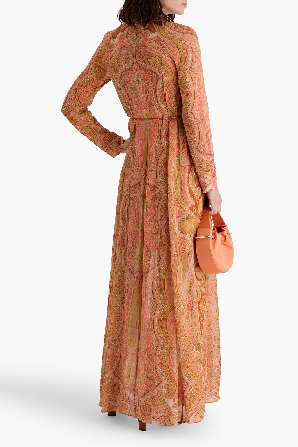 ZIMMERMANN فستان طويل من الشيفون مزين بطبعة بيزلي