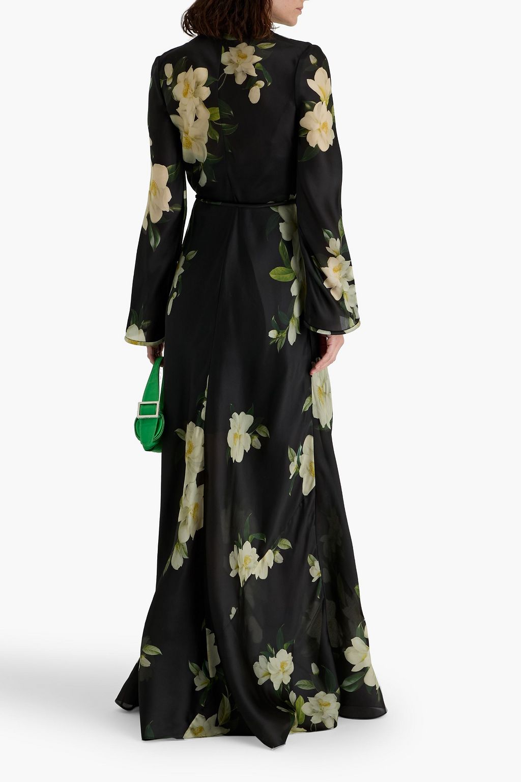 ZIMMERMANN Belted floral-print silk-organza maxi dress