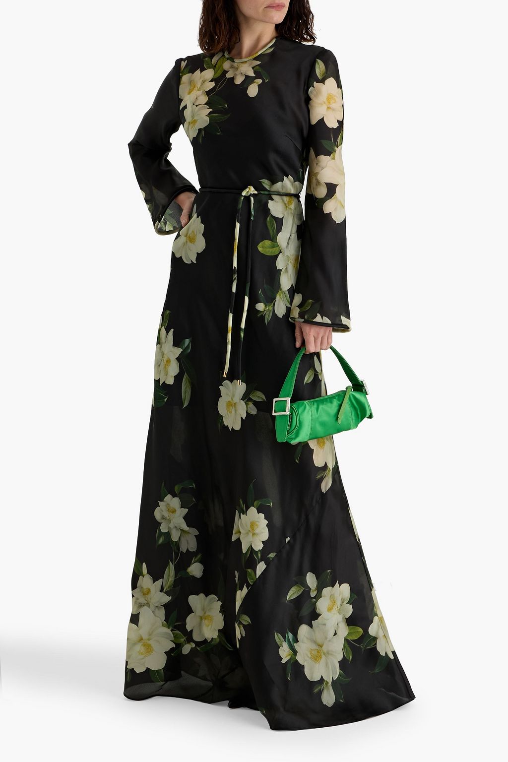 ZIMMERMANN Belted floral-print silk-organza maxi dress