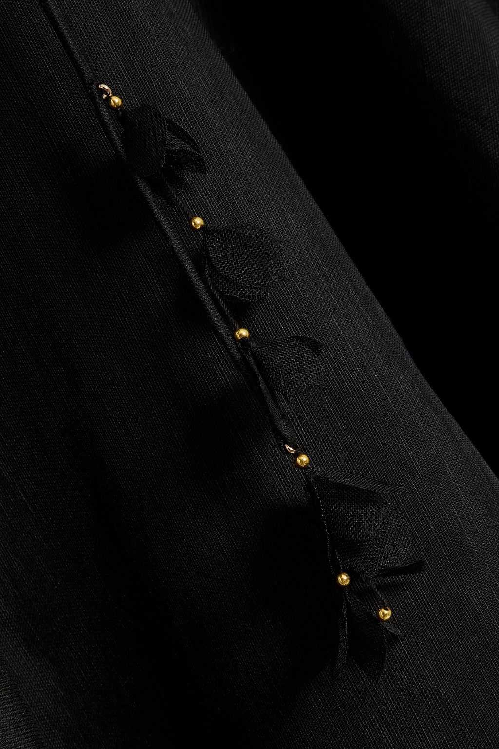 ZIMMERMANN Floral-appliquéd linen and silk-blend organza midi dress