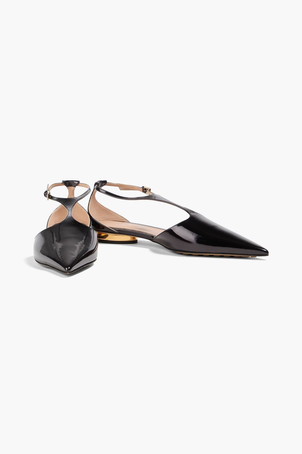BOTTEGA VENETA Rocket patent-leather point-toe flats