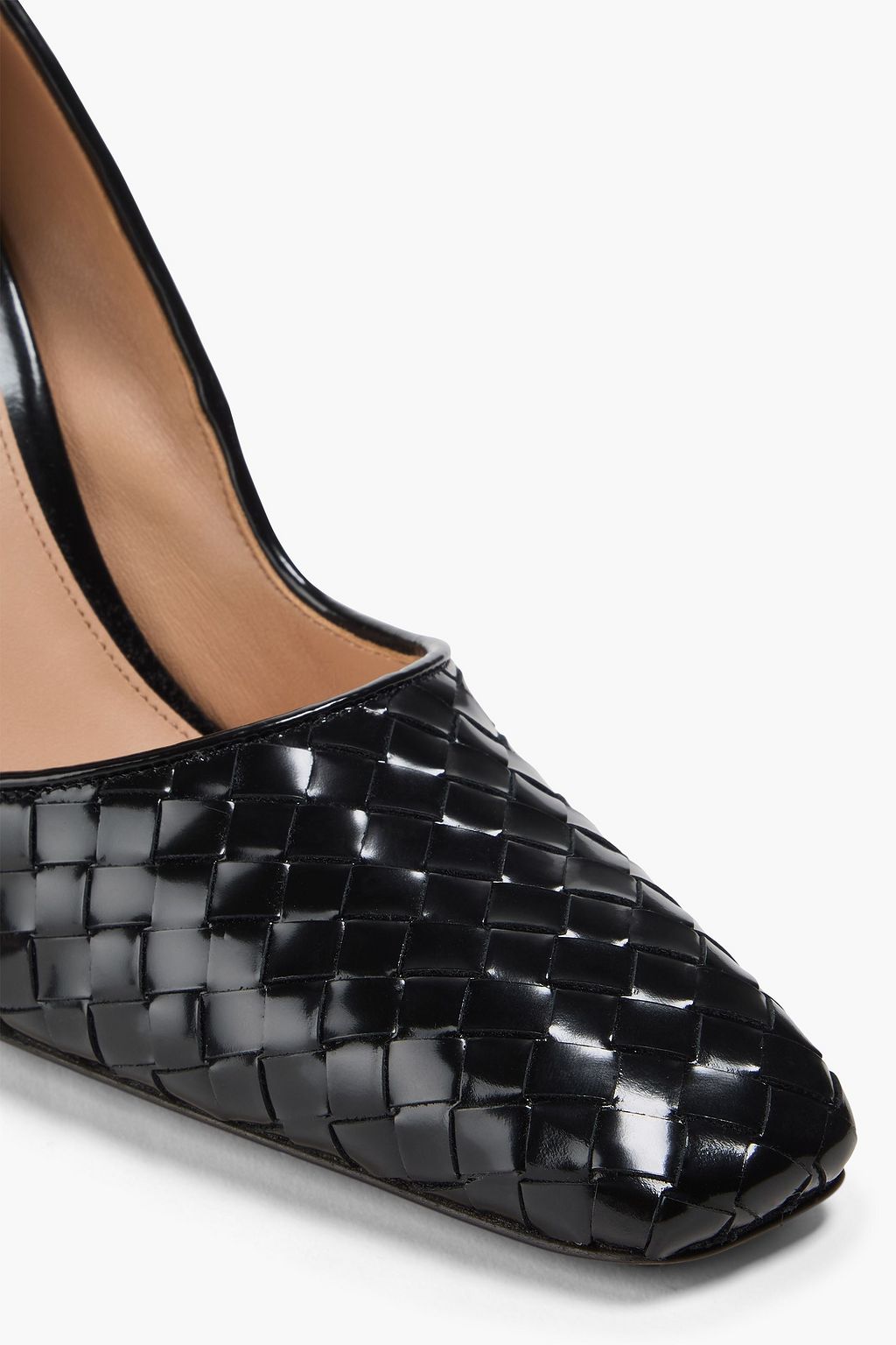 BOTTEGA VENETA Comet intrecciato leather pumps
