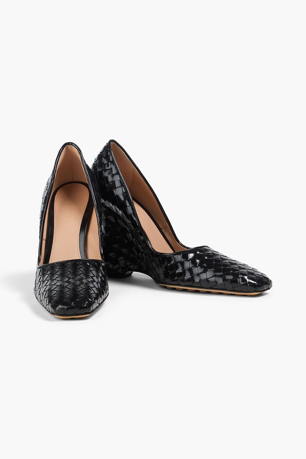BOTTEGA VENETA Comet intrecciato leather pumps