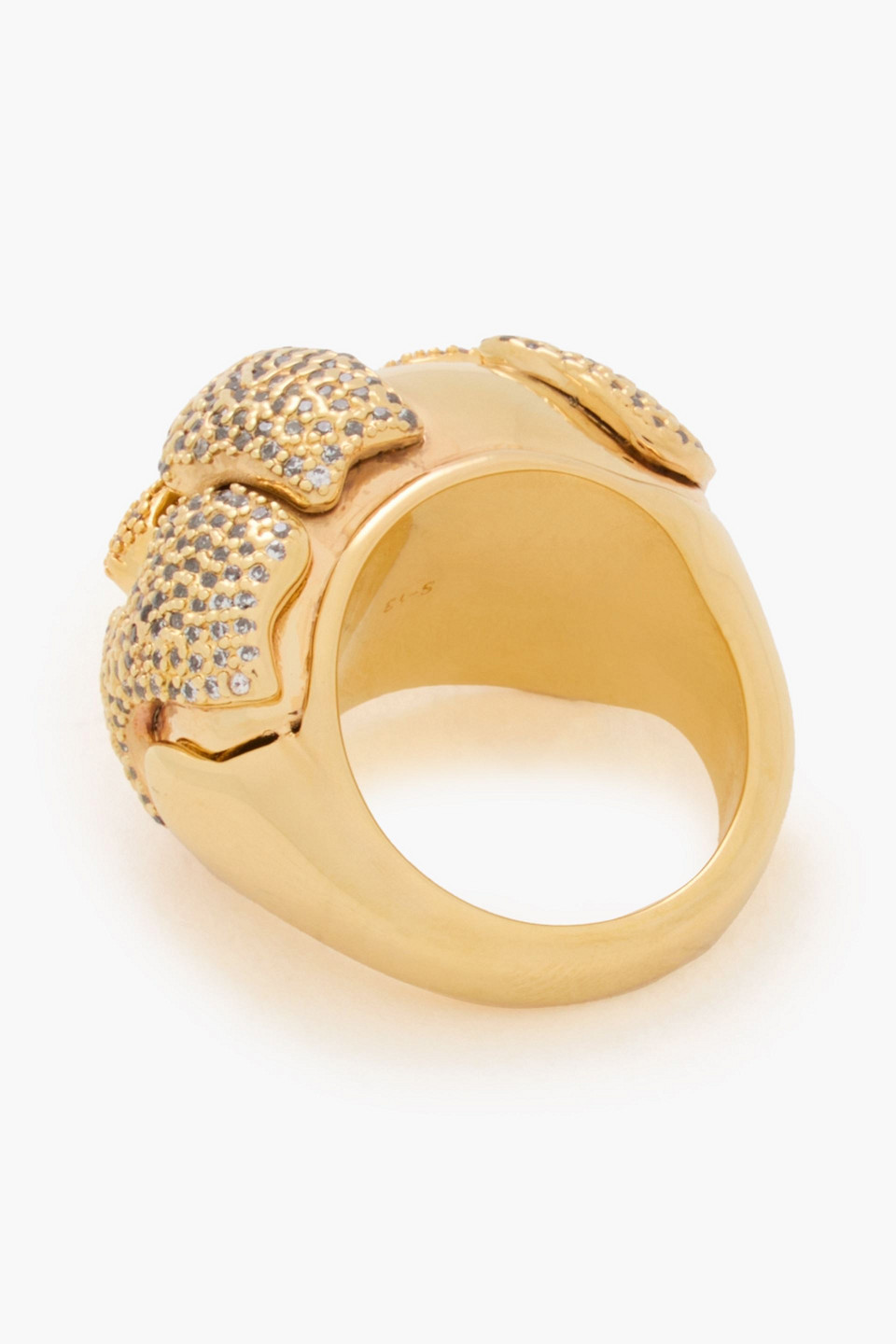  Zimmermann - Goldfarbener Ring Mit Kristallen - Metallic - It 13 