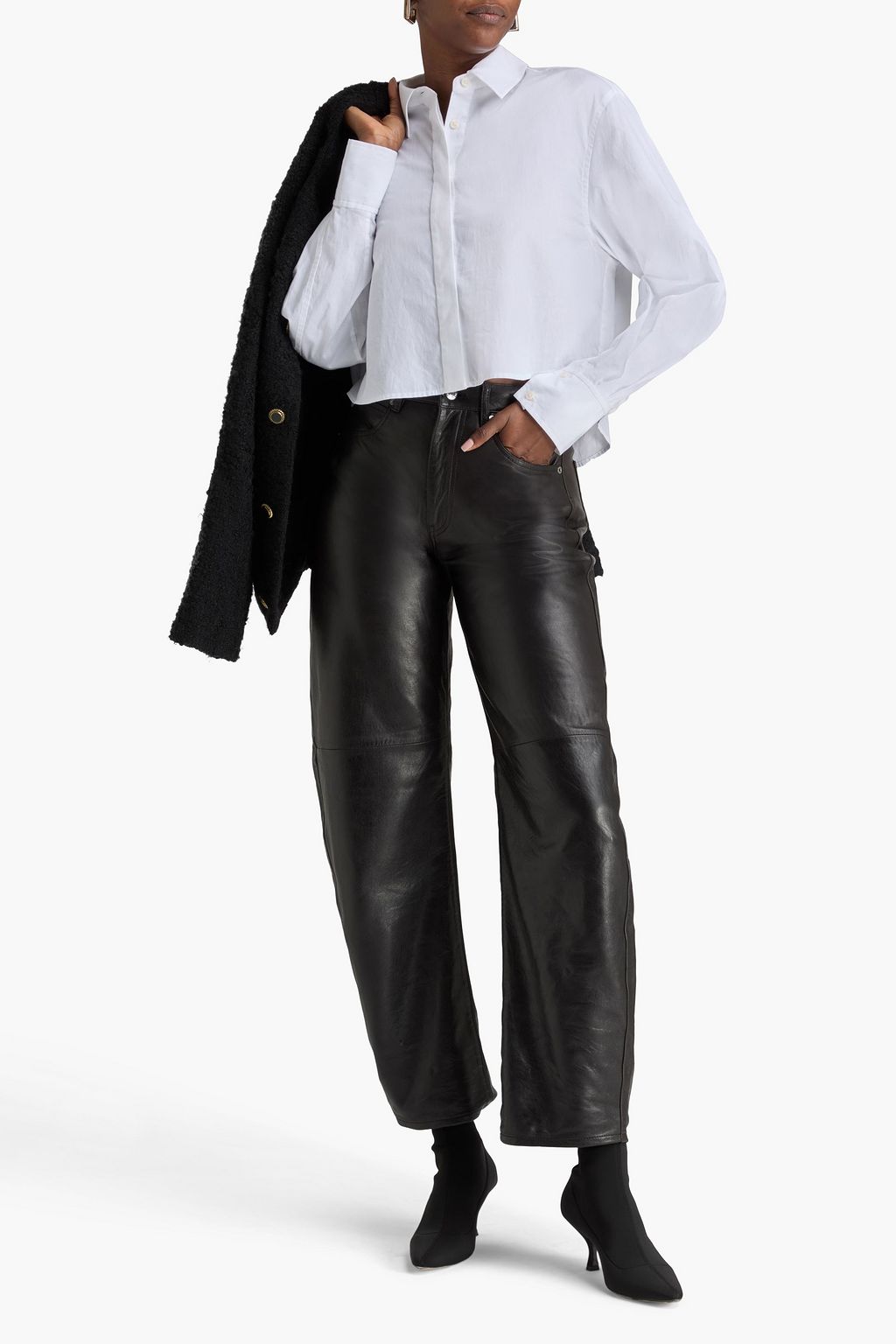 FRAME Bubble leather tapered pants