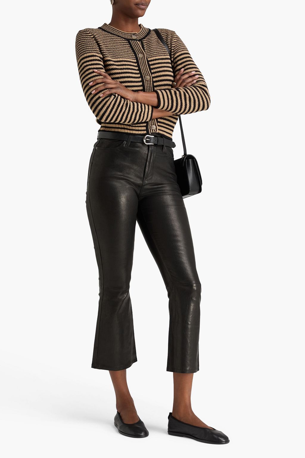 FRAME Le Crop Mini Boot leather bootcut pants
