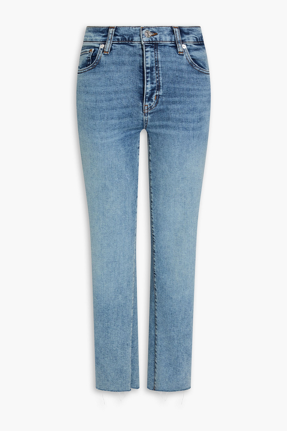 Frame Le Sleek Straight High-rise Straight-leg Jeans In Blue
