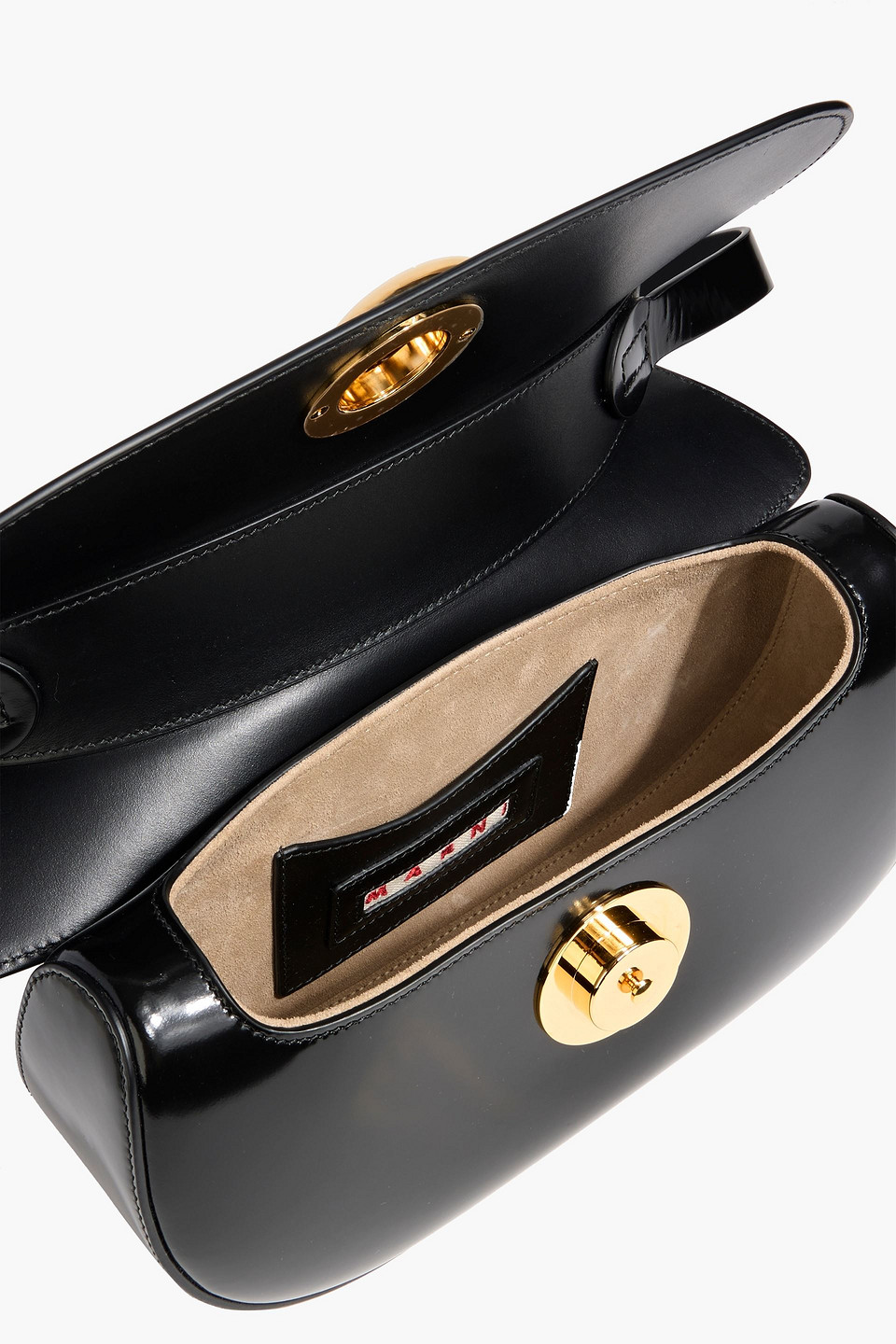 Marni Butterfly Leather Shoulder Bag In Black
