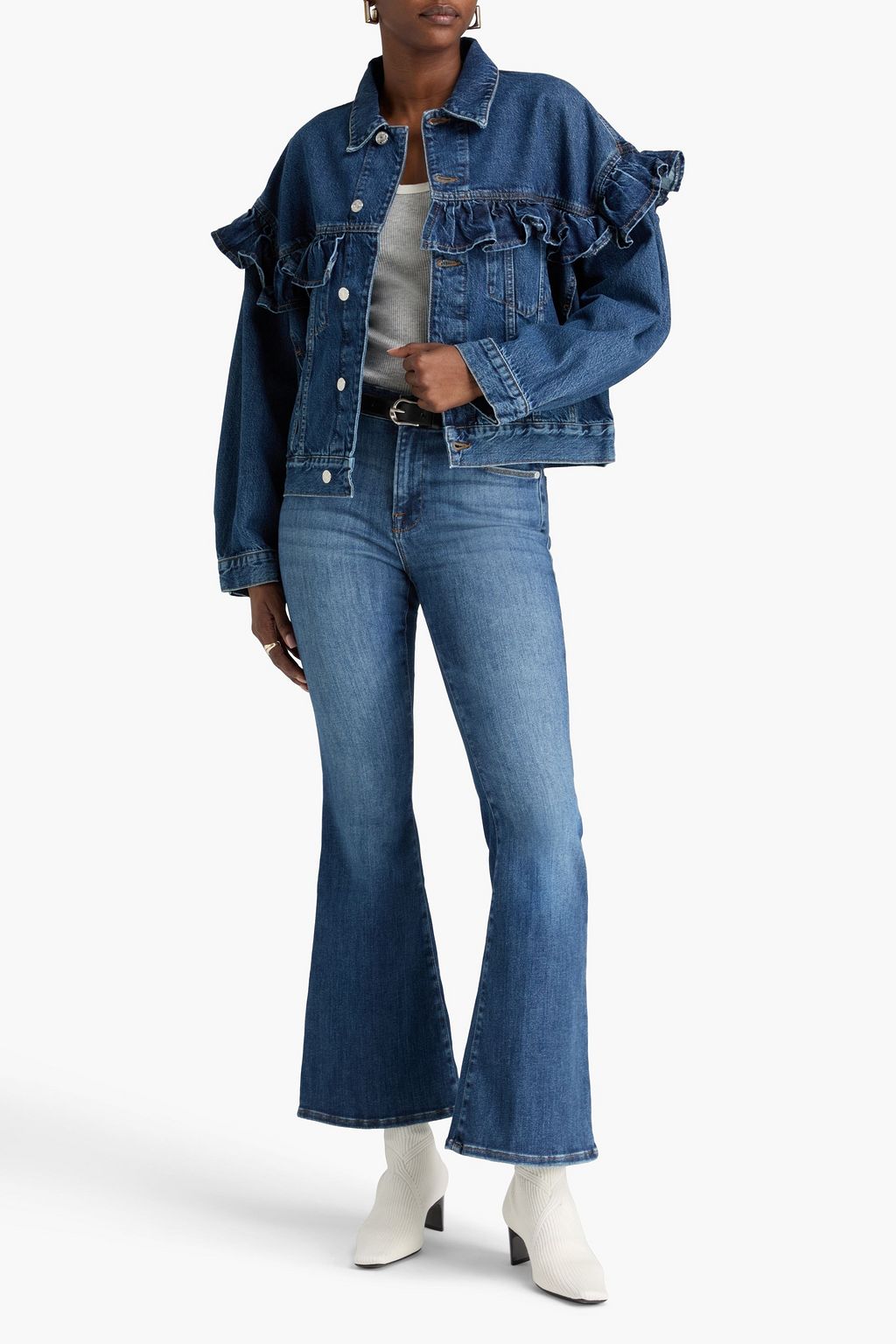 FRAME Jeansjacke mit Rüschen