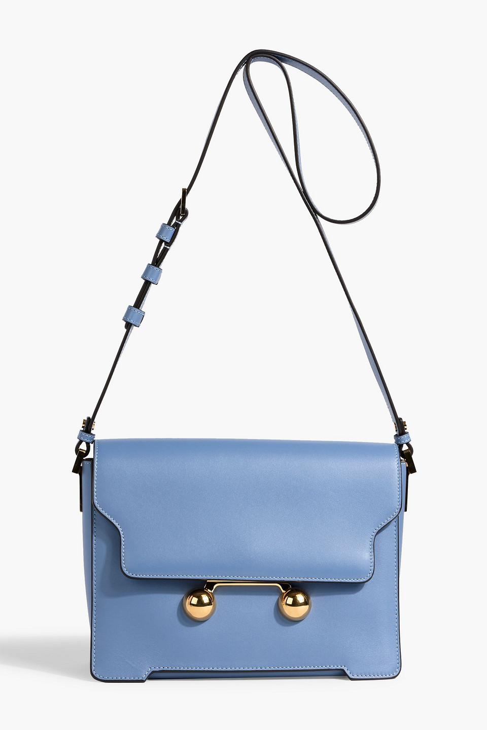 Marni Trunkaroo Leather Shoulder Bag In Blue