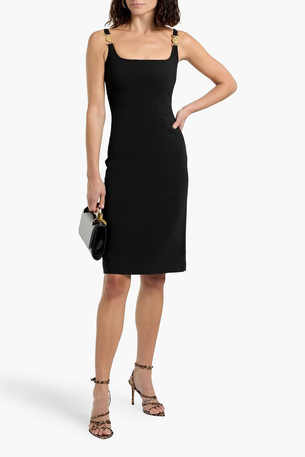 VERSACE Embellished crepe dress