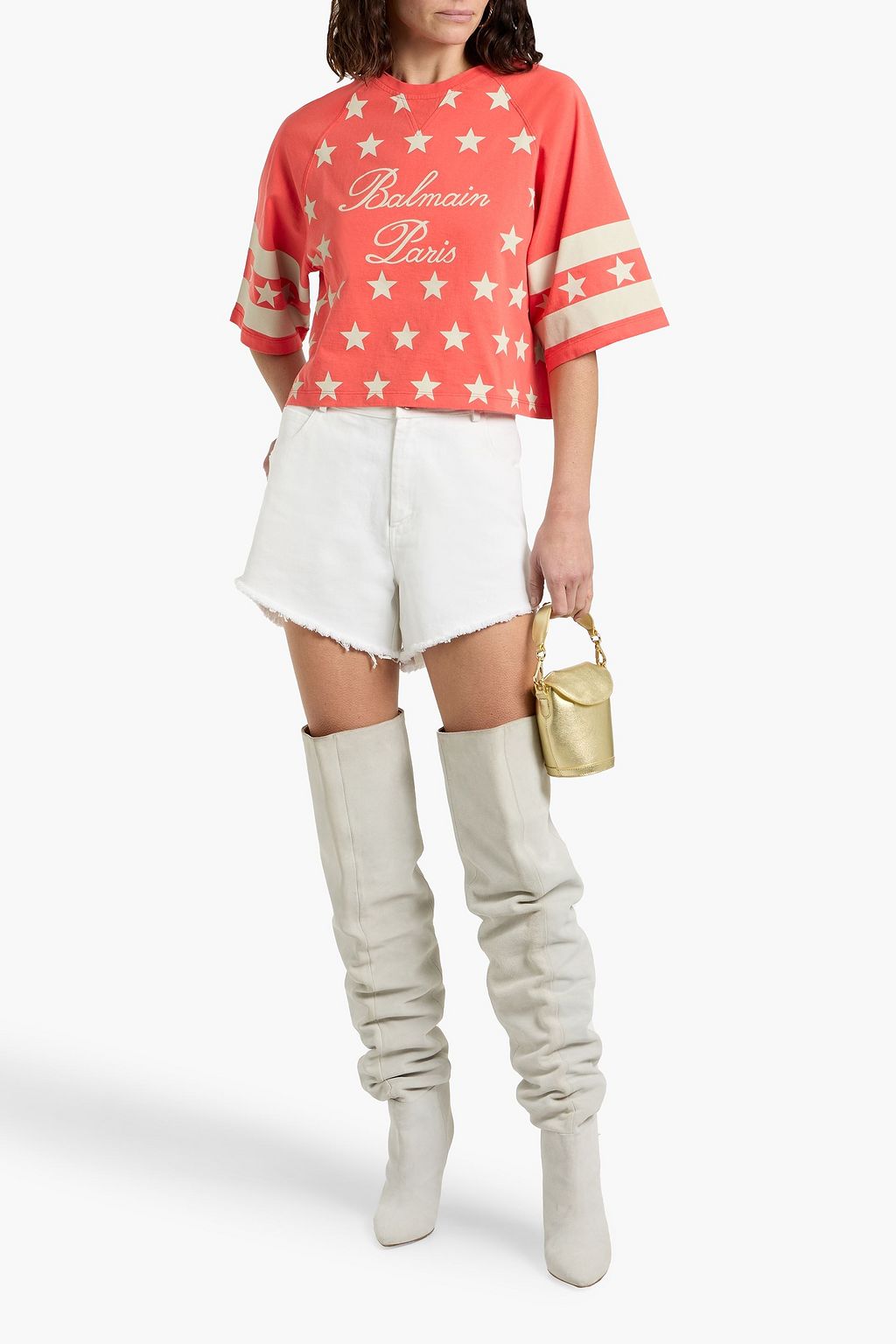 BALMAIN Cotton-jersey printed t-shirt