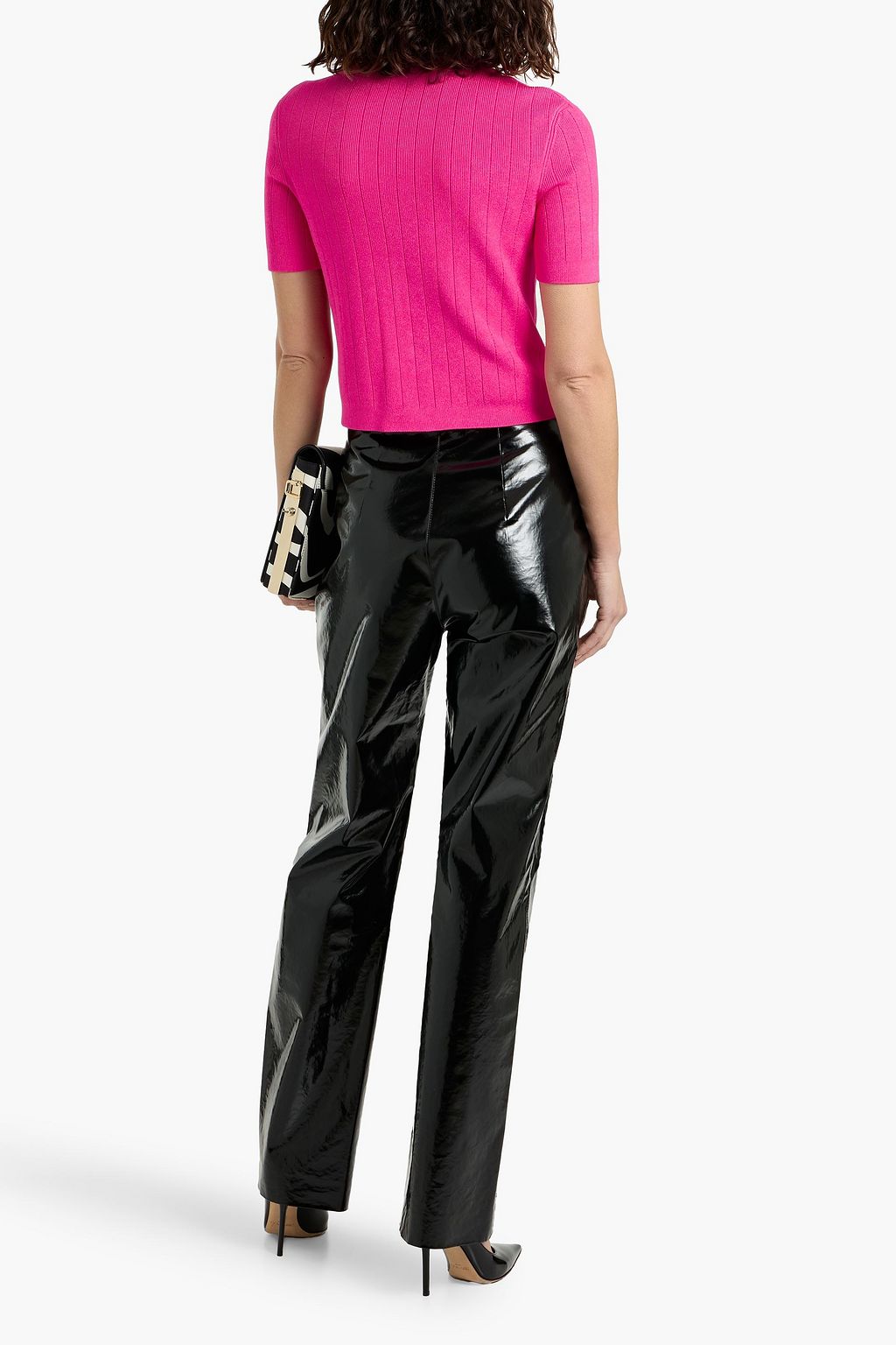 BALMAIN Ribbed pointelle-knit top