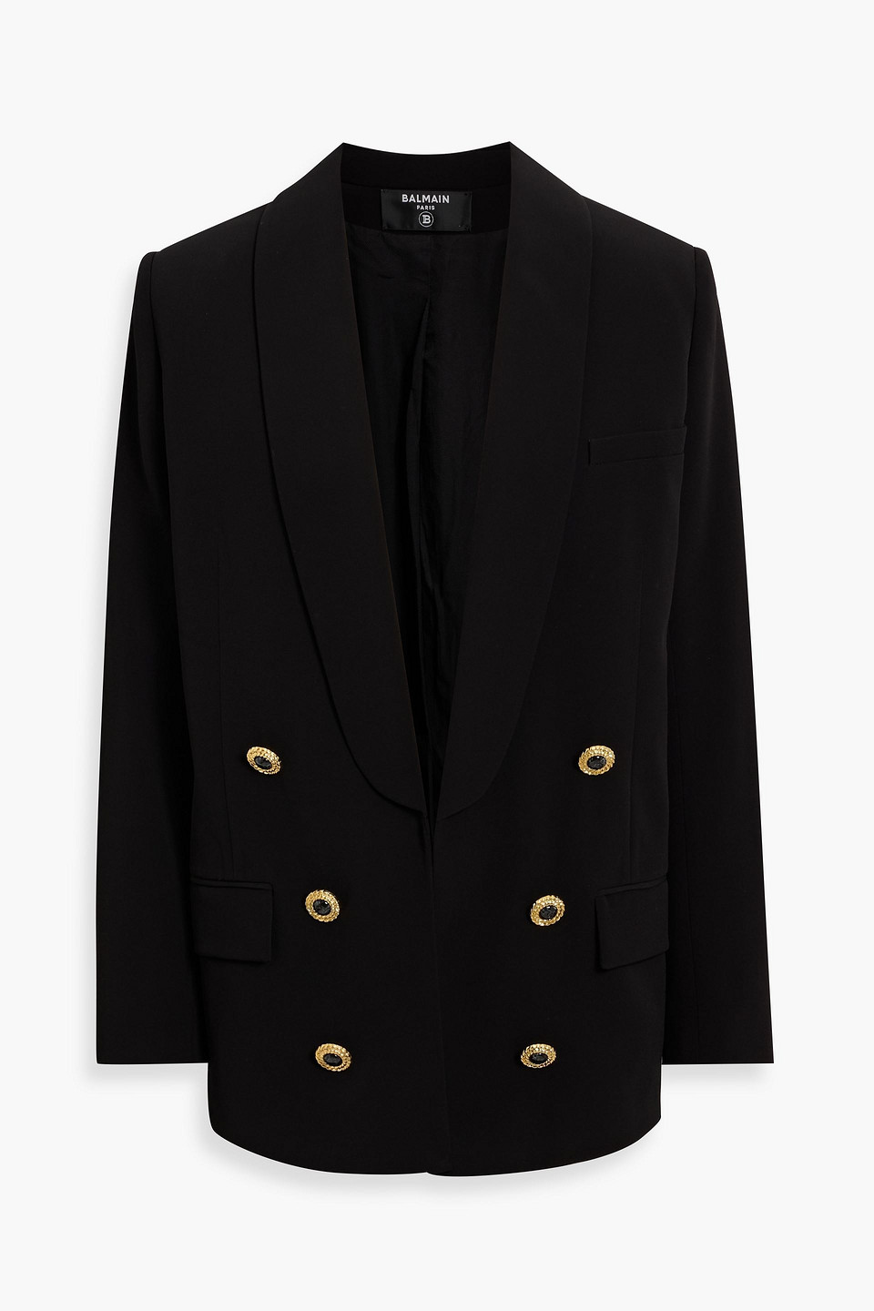 Balmain Crepe Blazer In Black