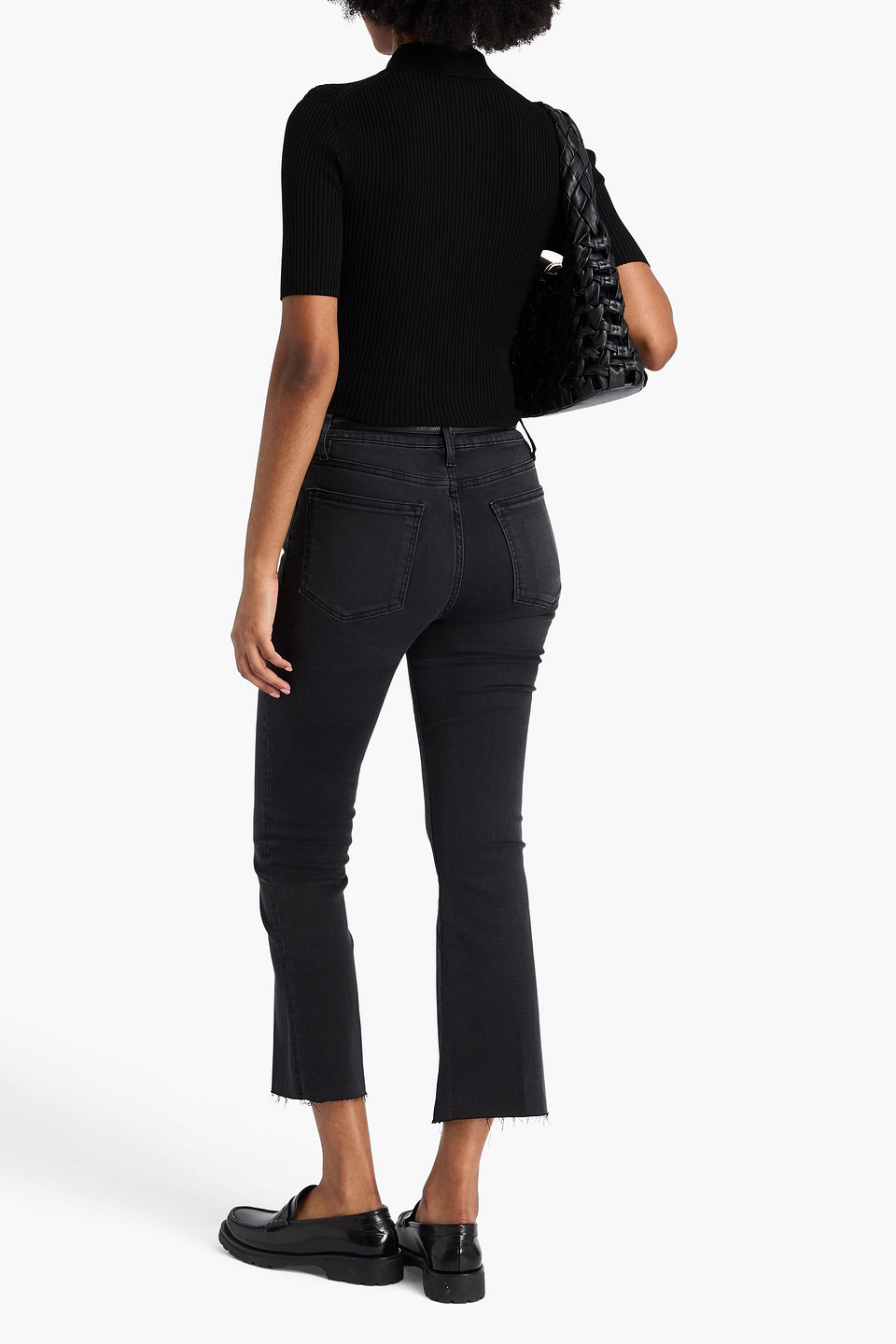  Frame - Le Crop Mini Boot Cropped High-rise Bootcut Jeans - Black - 23 