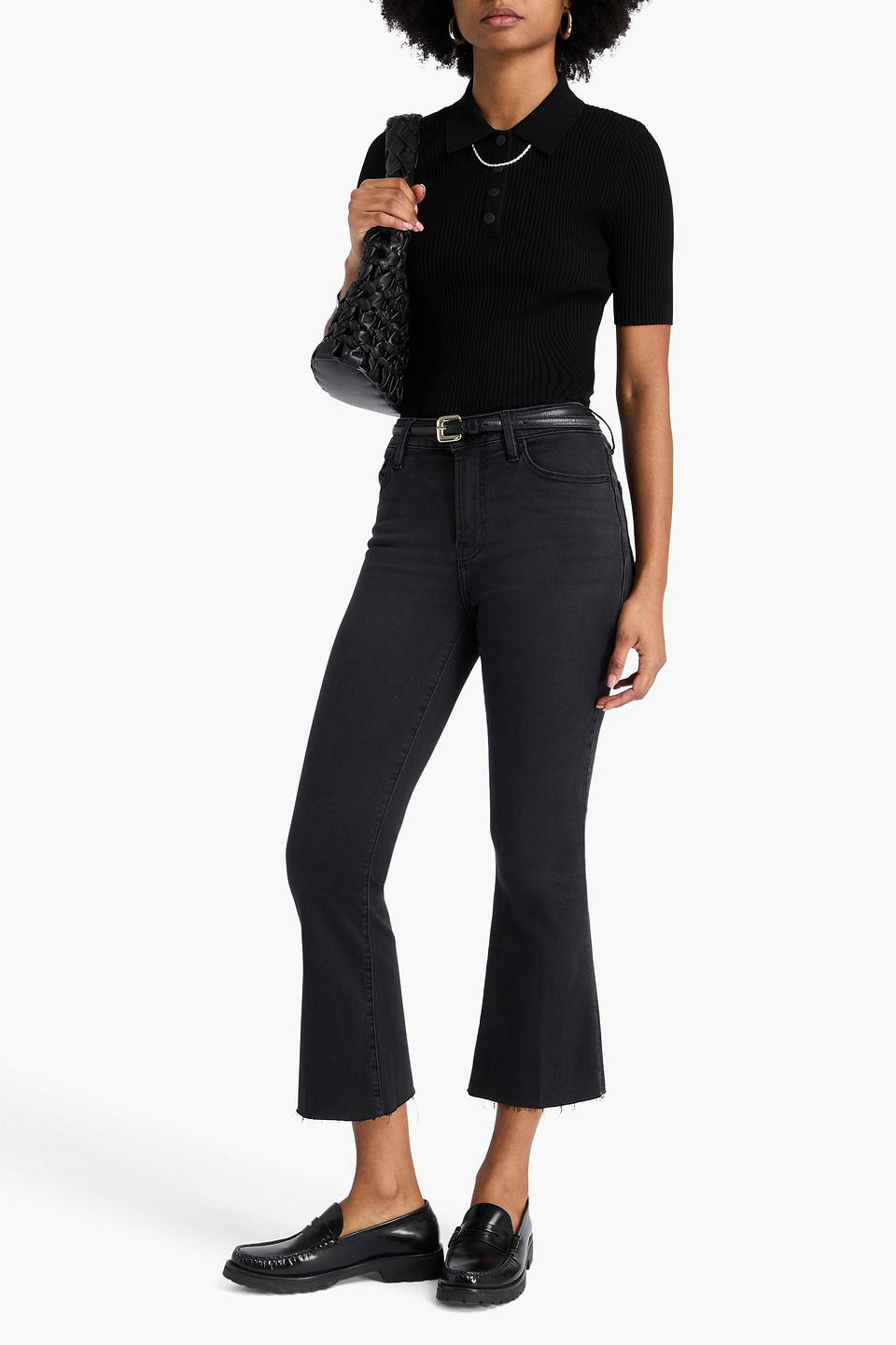  Frame - Le Crop Mini Boot Cropped High-rise Bootcut Jeans - Black - 23 