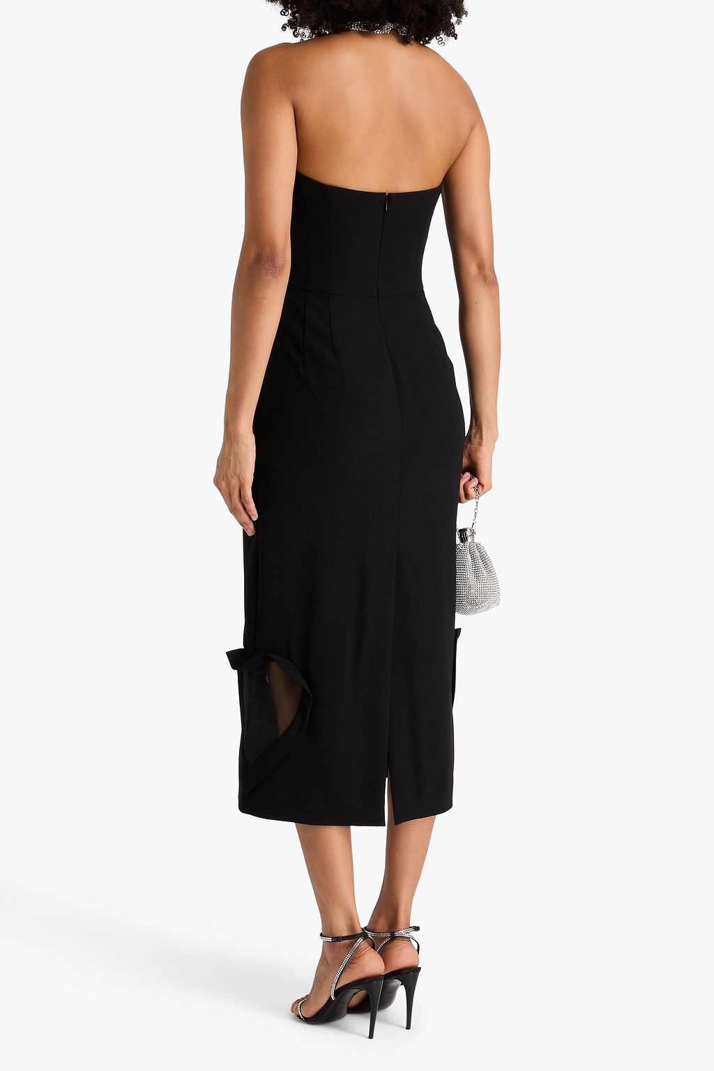 ZUHAIR MURAD Stapless tulle-trimmed crepe midi dress