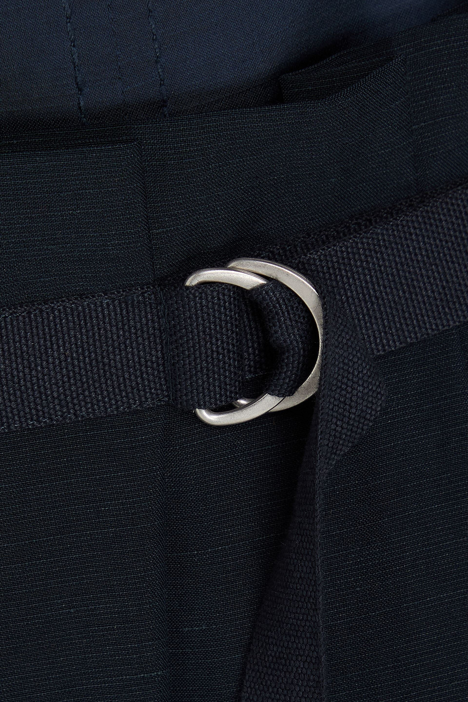 Vince Belted Cady Midi Skirt In Blue