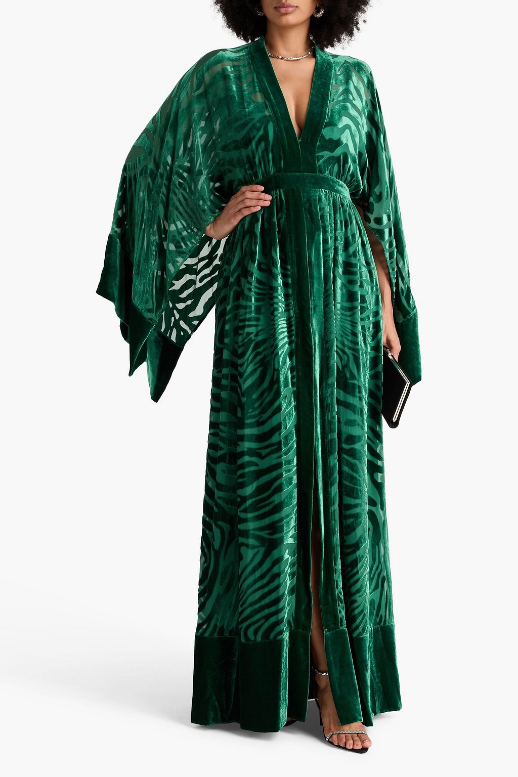 ZUHAIR MURAD Gathered devoré-velvet maxi dress