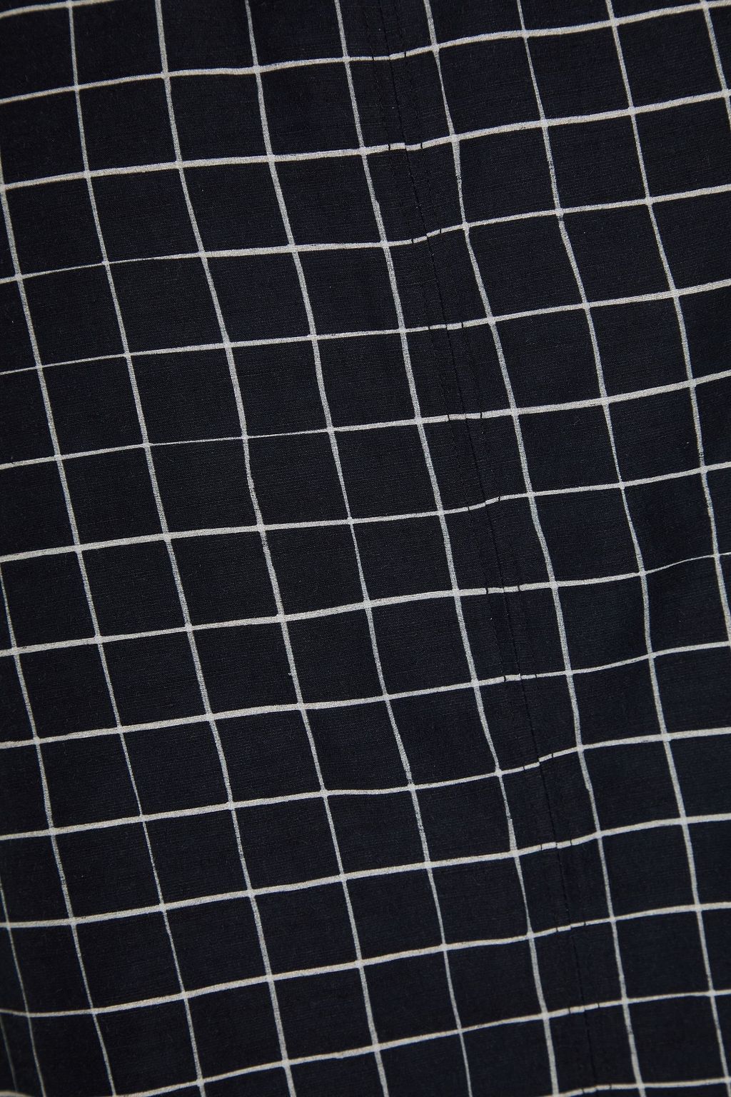 VINCE. Convertible cropped checked woven top