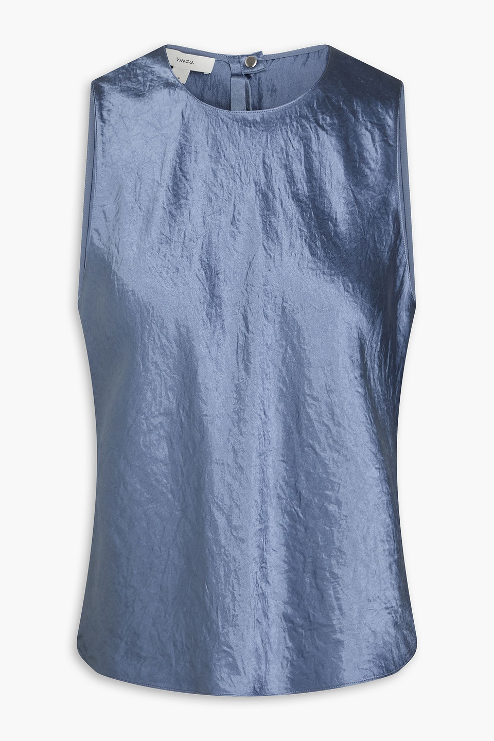 vince. - crinkled-satin top - blue - xl
