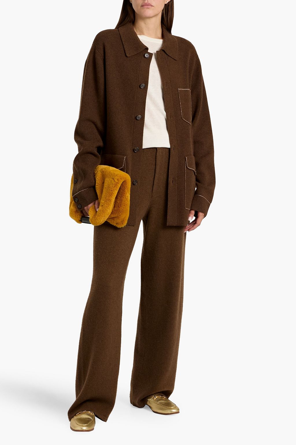 GUEST IN RESIDENCE Industry oversized topstitched cashmere jacket