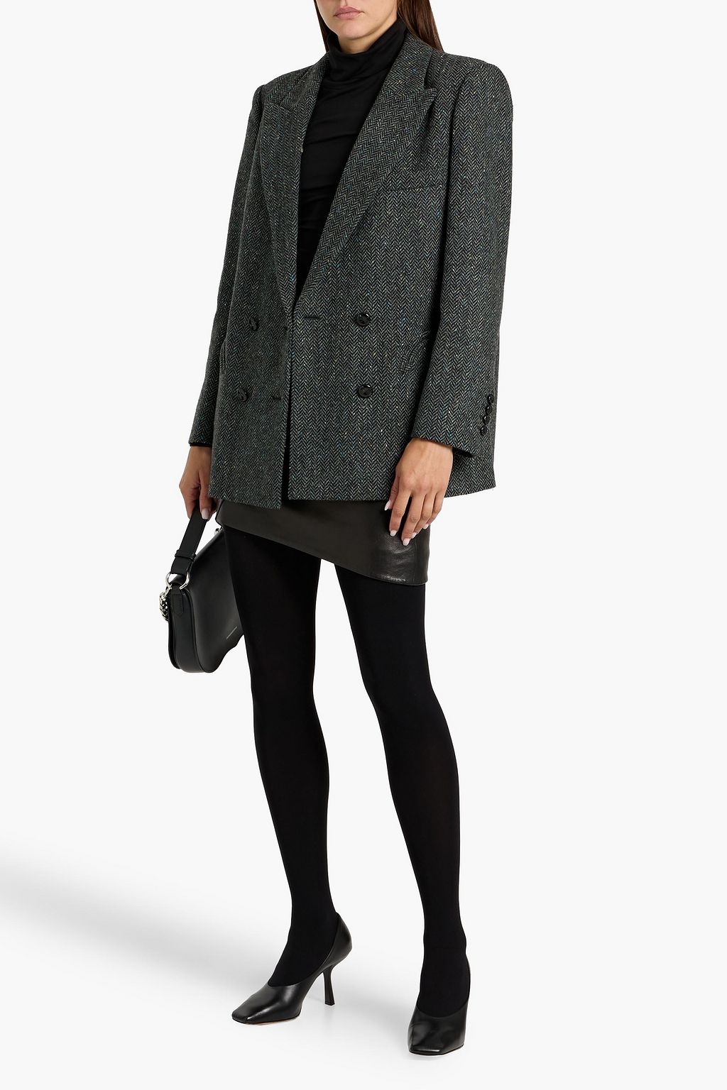 BLAZÉ MILANO Miska double-breasted Donegal herringbone wool blazer