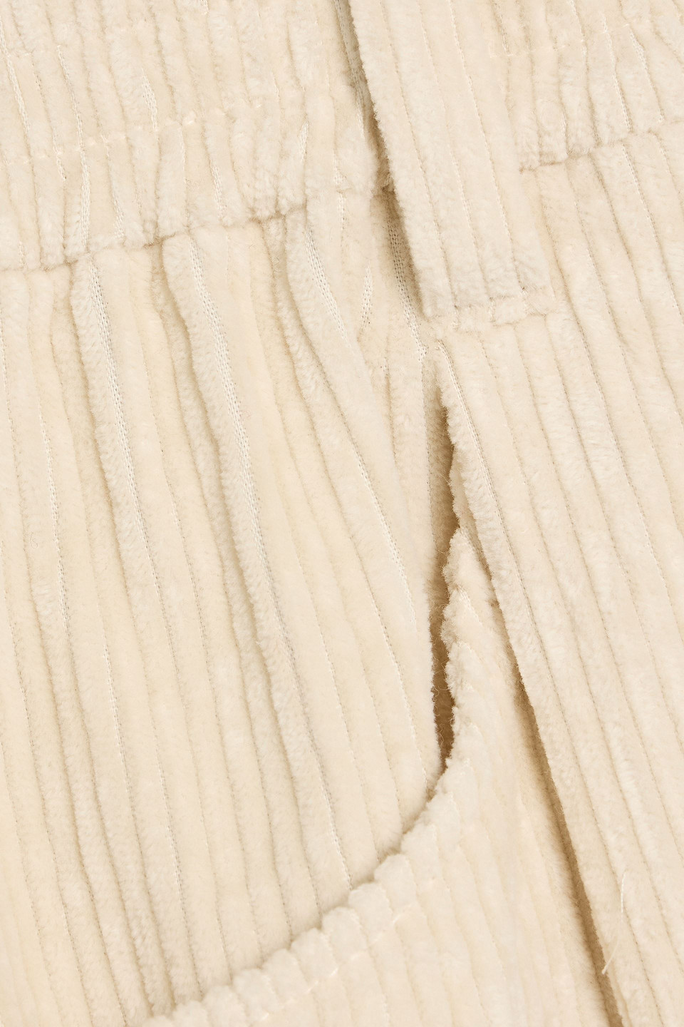 Brunello Cucinelli Pleated Cotton-blend Corduroy Straight-leg Pants In White