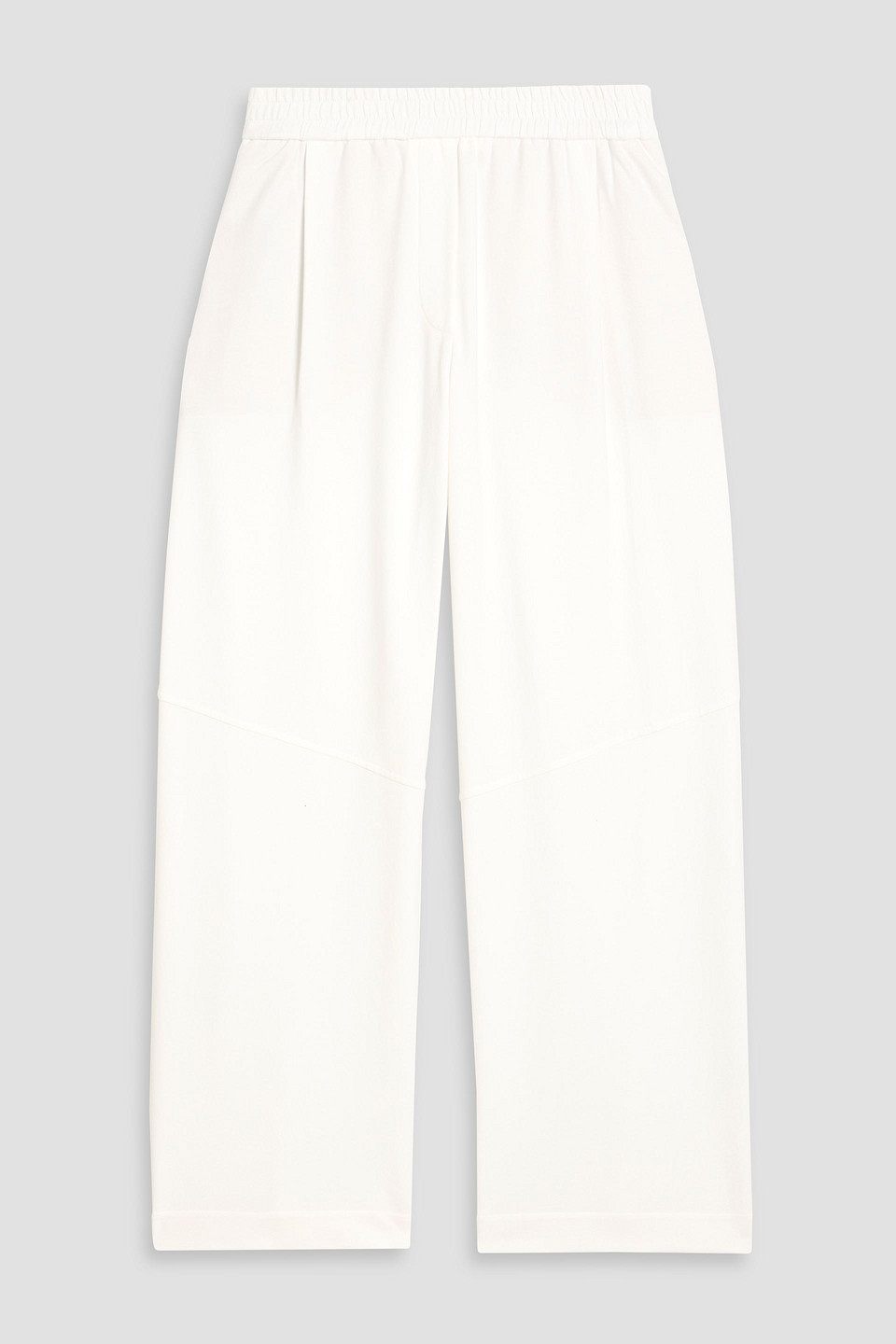Brunello Cucinelli Cotton-blend Jersey Wide-leg Pants In White