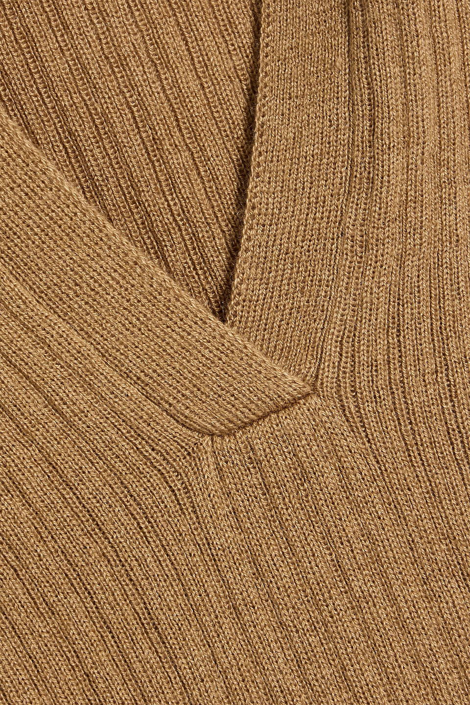 Max Mara Trikot Ribbed Silk And Cashmere-blend Sweater In Brown