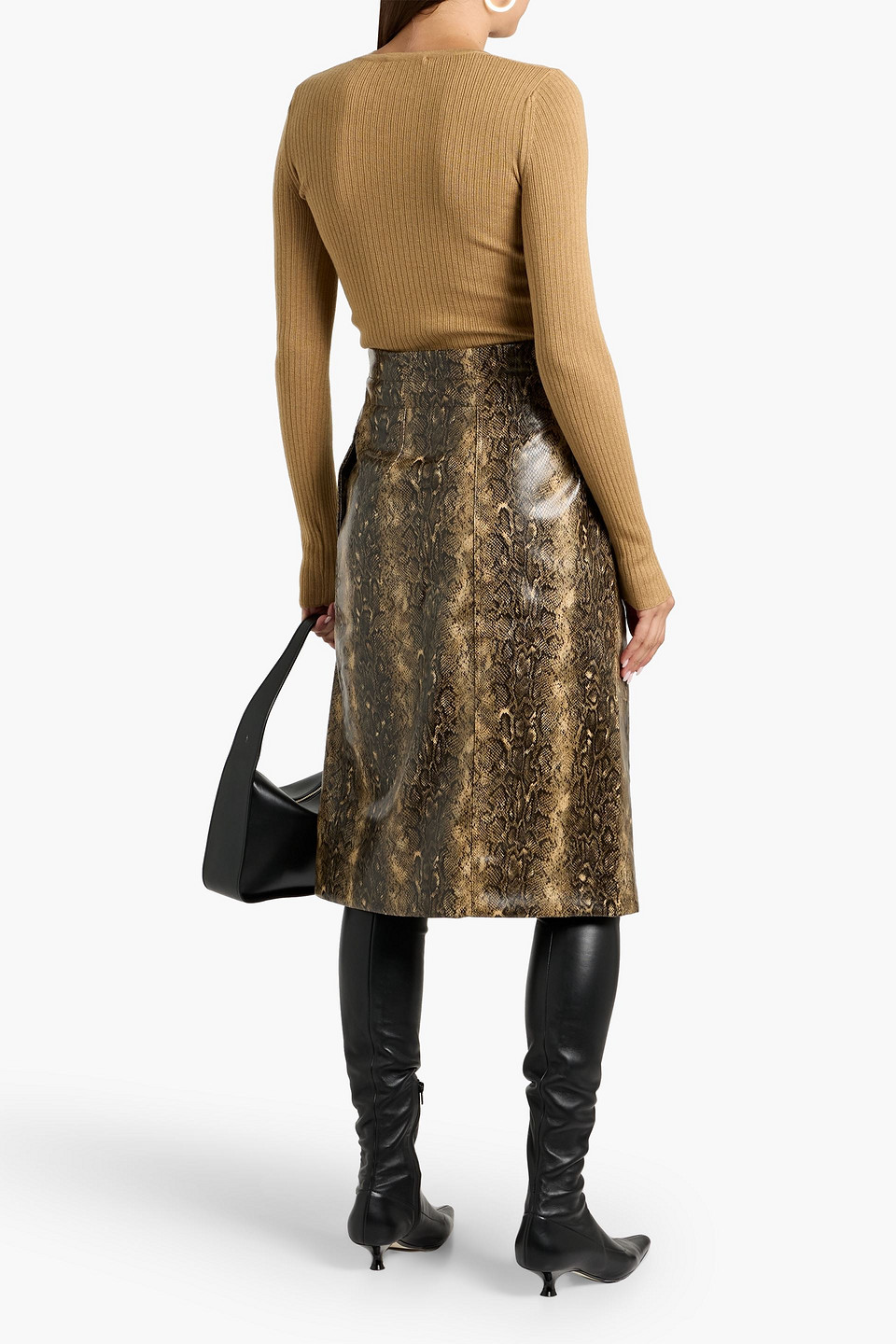 Max Mara Trikot Ribbed Silk And Cashmere-blend Sweater In Brown