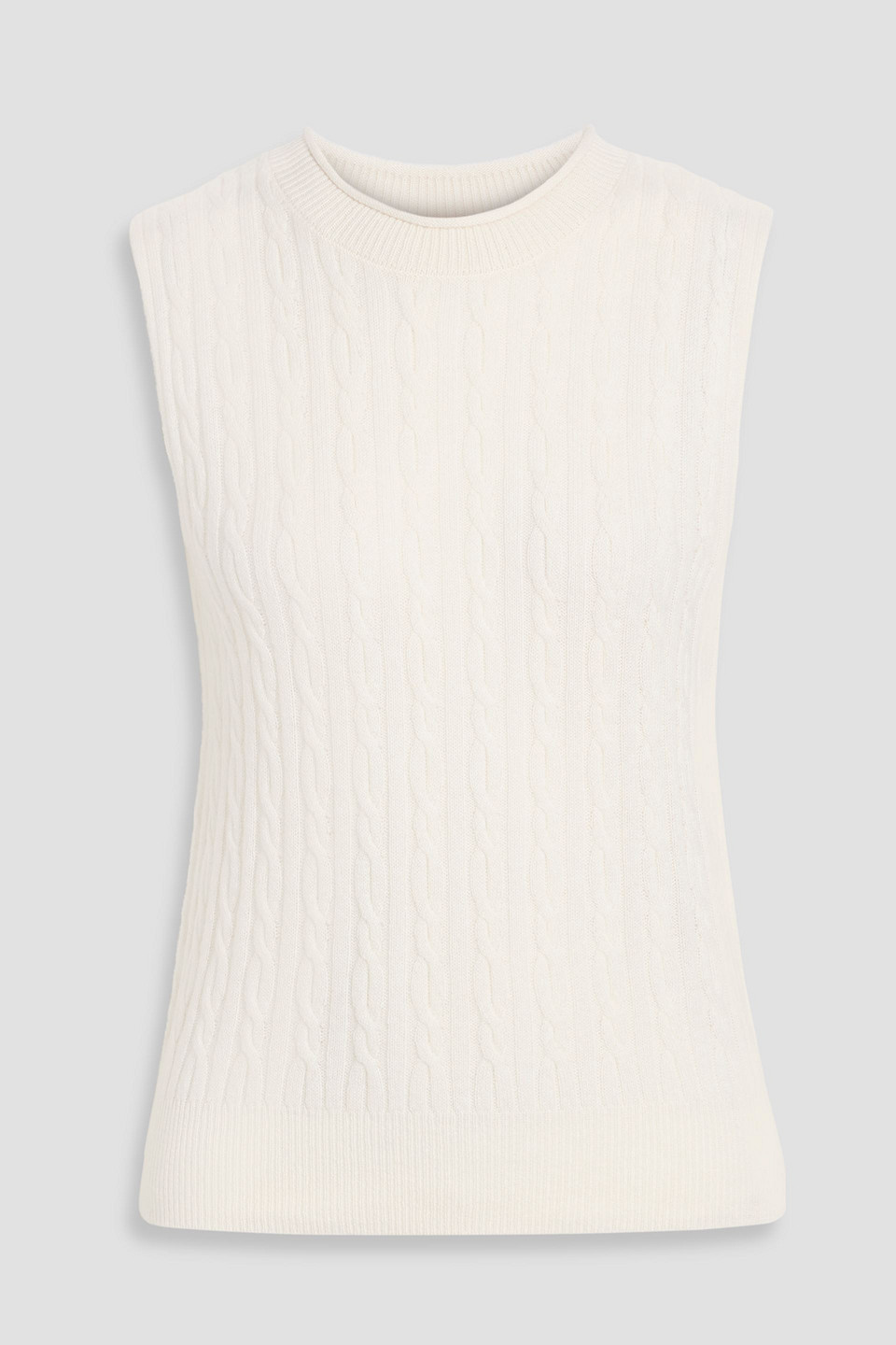 Guest In Residence Cable-knit Cashmere Vest In White